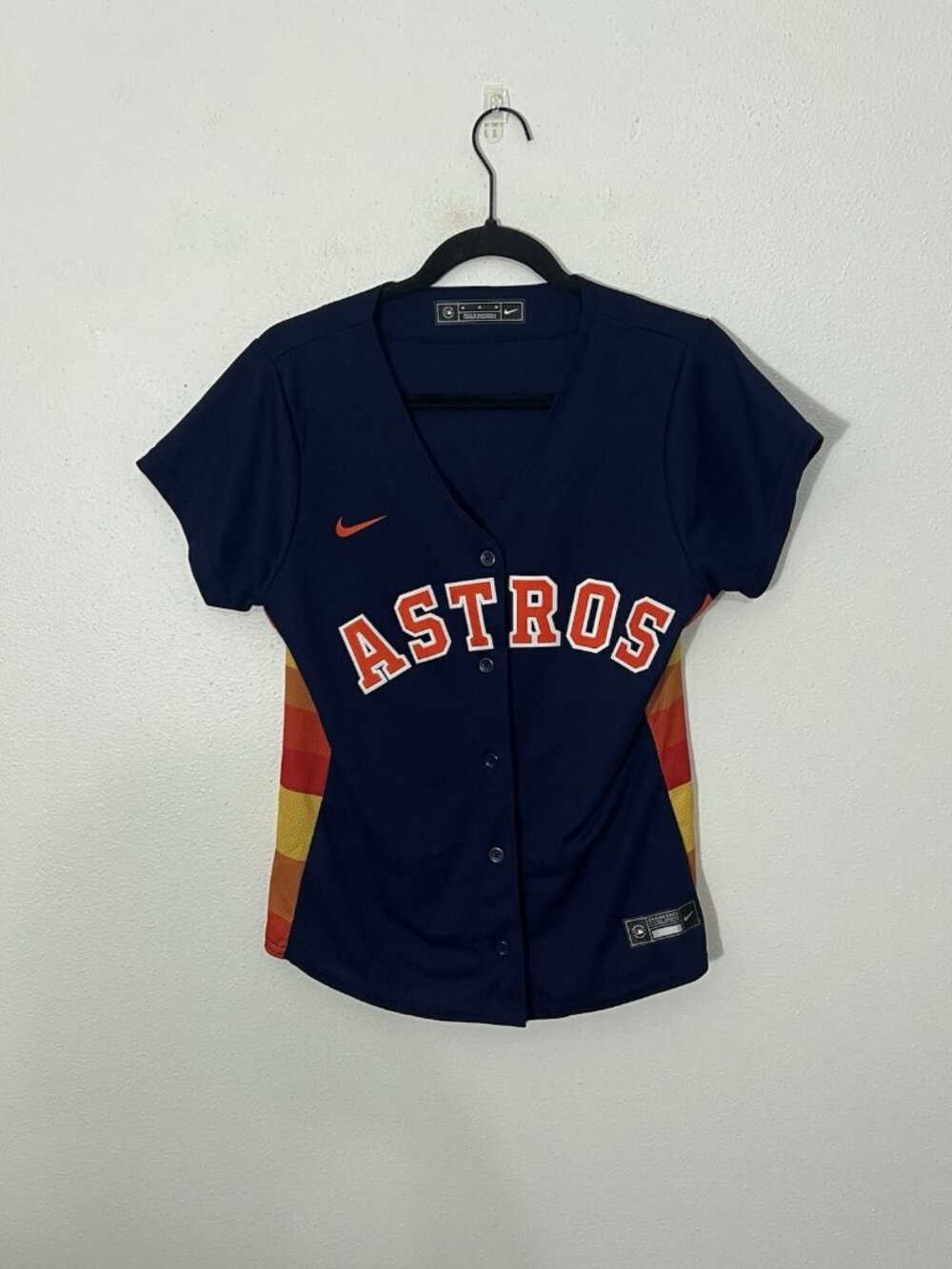 Houston Astros Jersey Womens Medium Blue MLB Baseball Alex Bregman Button Front